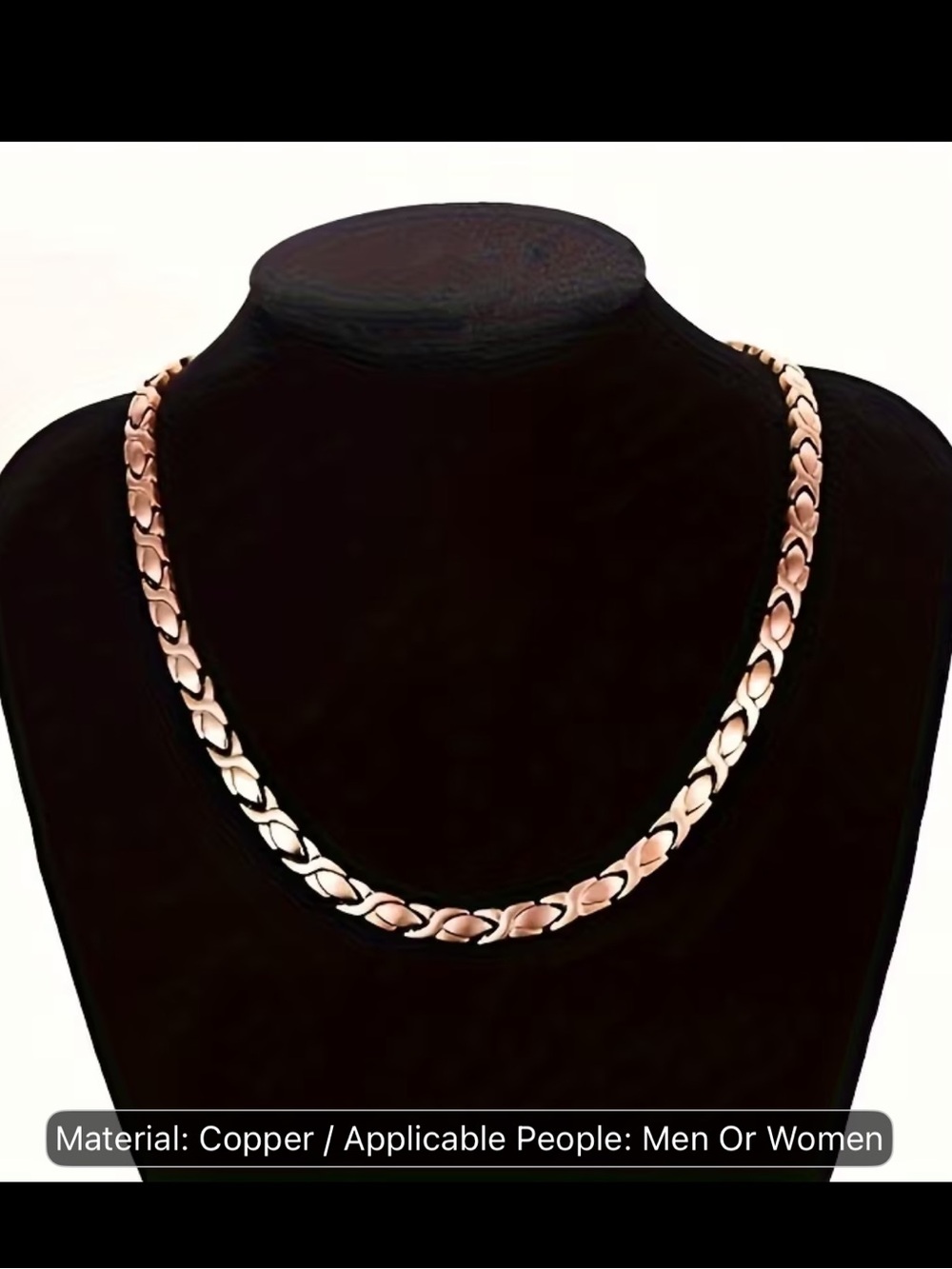 19.6 inches Rose Gold pure Copper Chain Necklace for both Women and men